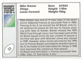 1991 Regina Rugby World Cup #32 Mike Brewer Back